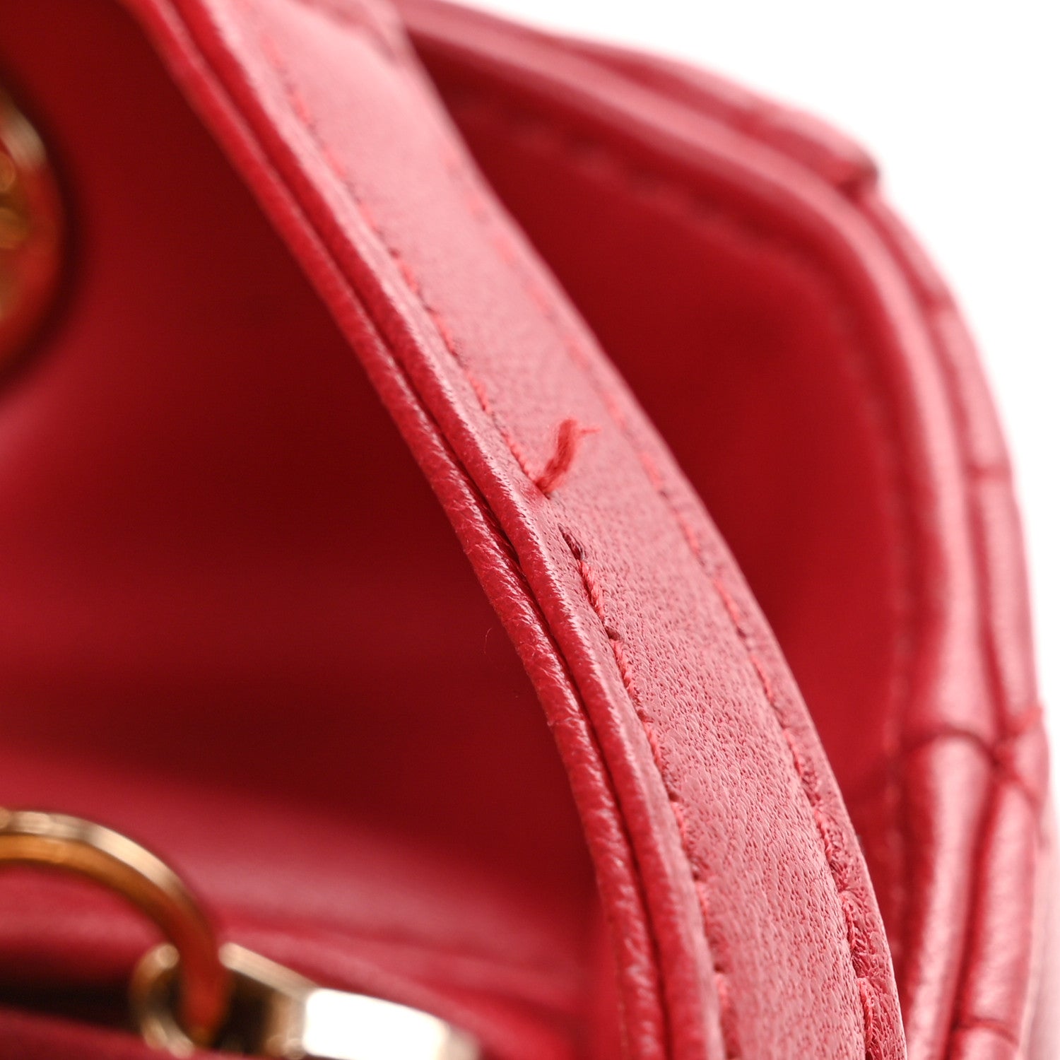 Christian Dior Lambskin Cannage Medium Lady Dior Red 12 of 13