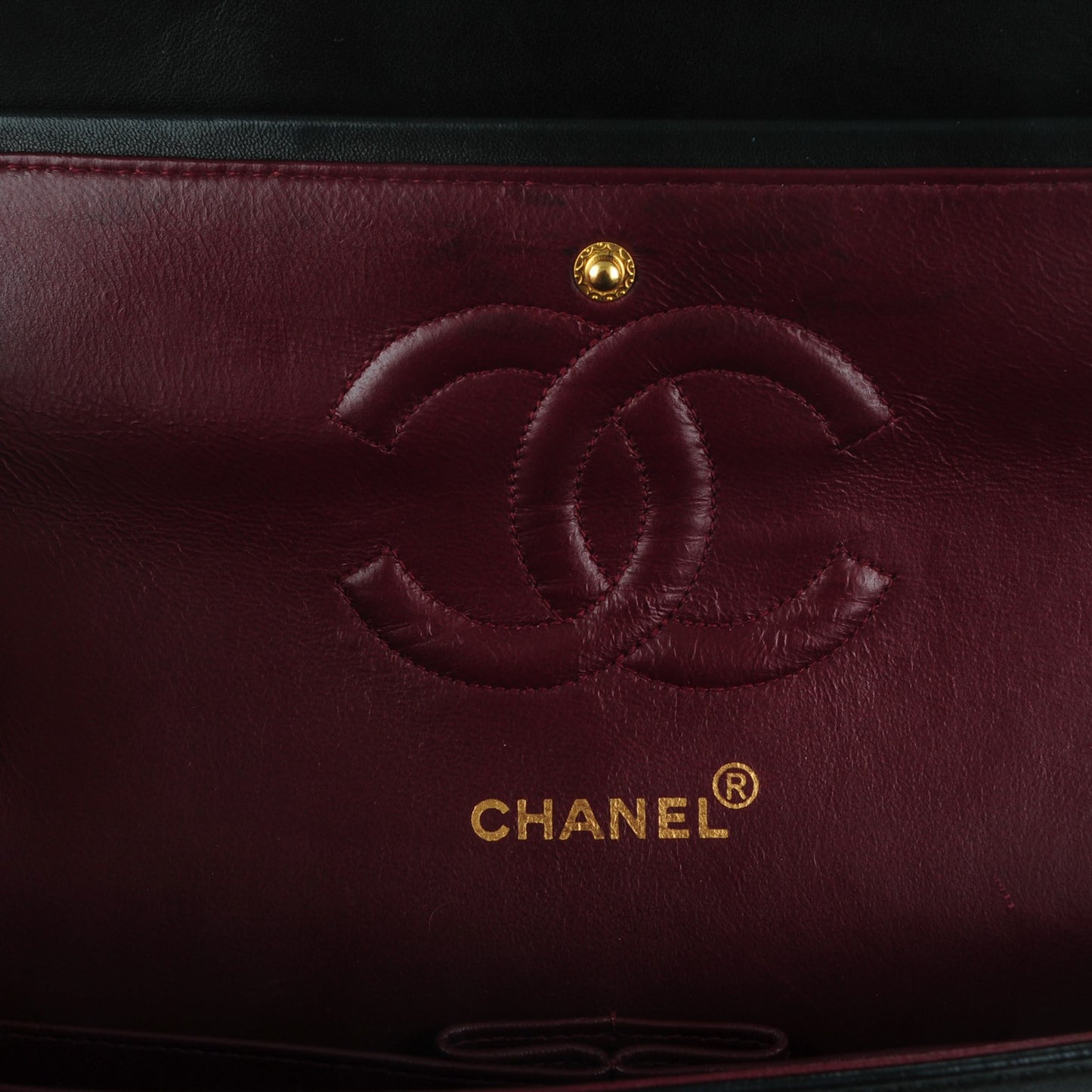 Lambskin Quilted Medium Double Flap Black