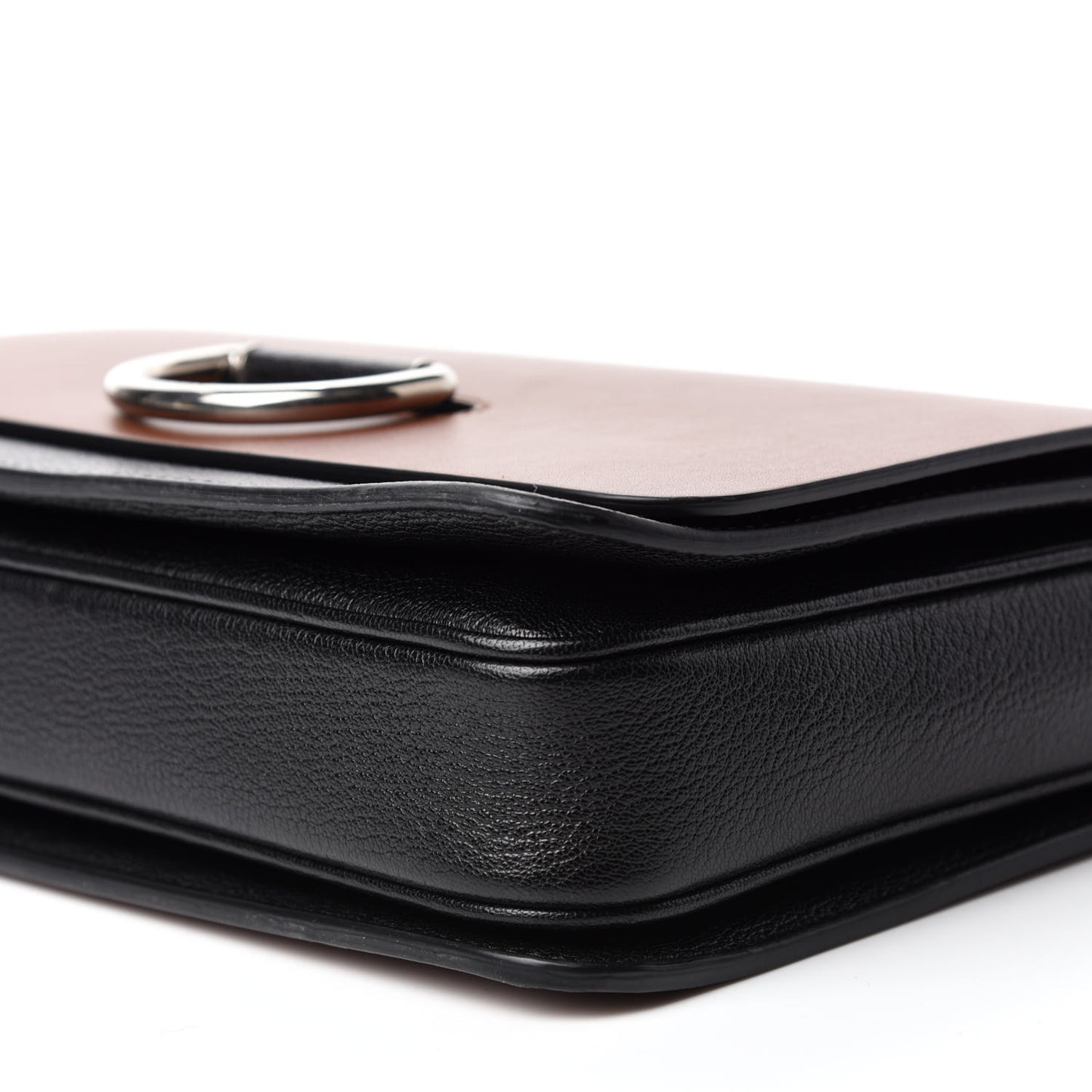 Goatskin Medium D-Ring Bag Tan Black