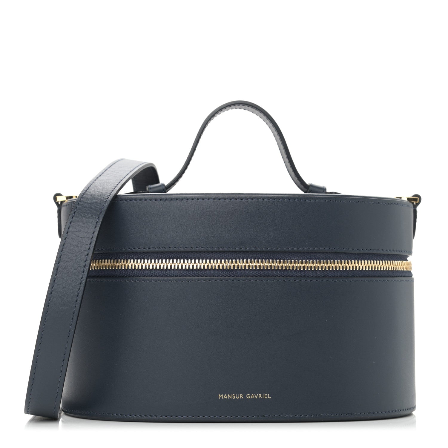 Mansur Gavriel Vegetable Tanned Train Case Blue 1 of 11