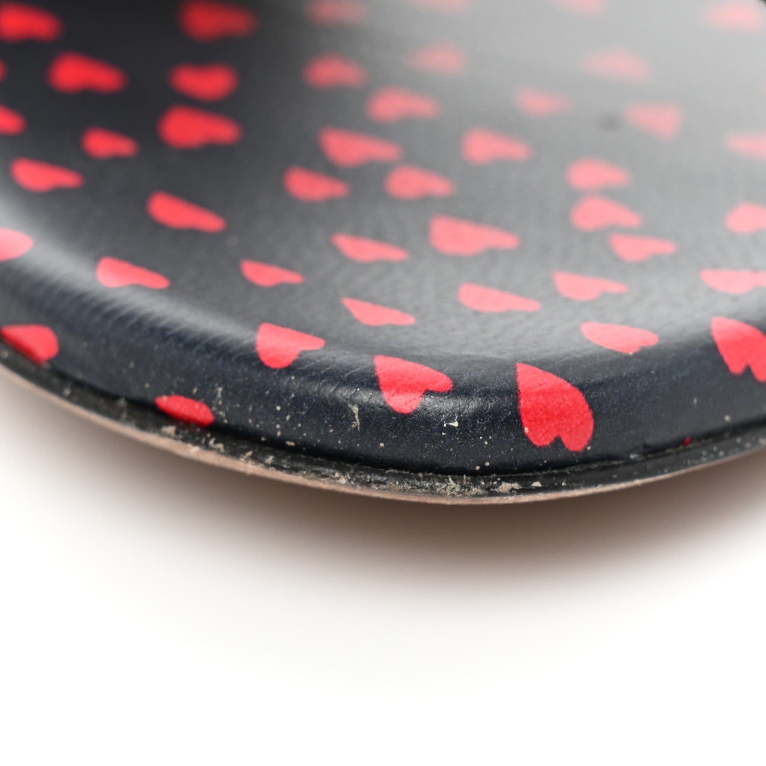 Christian Dior Canvas Pop Heart I Love Paris Embroidered Dway Flat Slide Sandals 36 Deep Blue Red 10 of 10