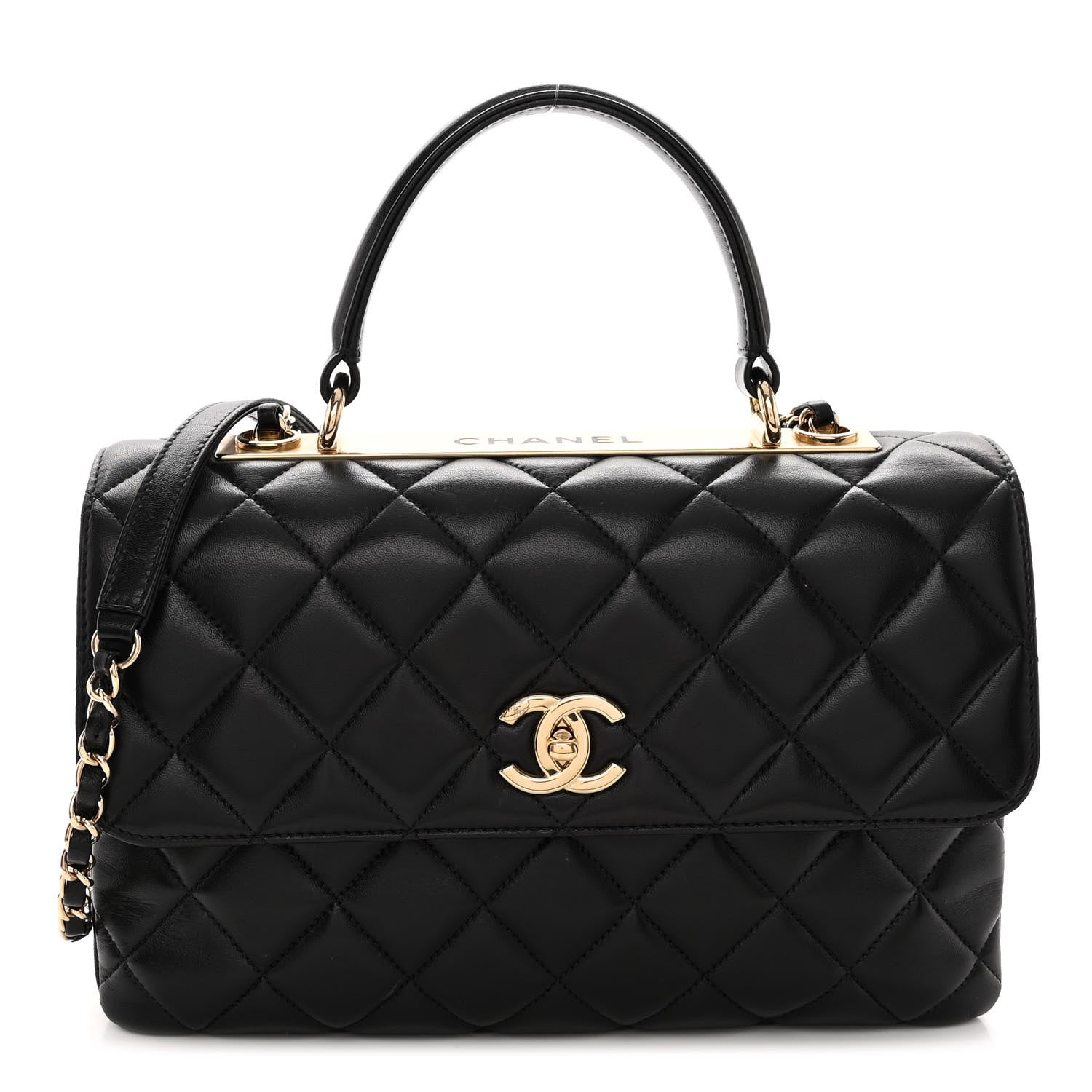 Chanel Lambskin Quilted Medium Trendy CC Flap Dual Handle Bag Black 1 of 11