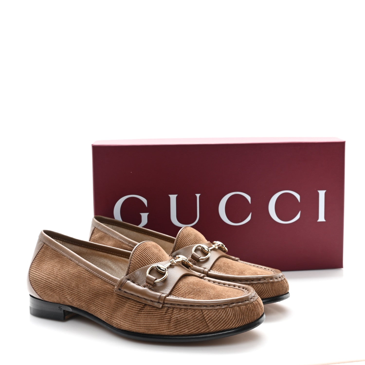 Gucci Corduroy Womens 1953 Horsebit Loafers 38 Velvety Camel 9 of 9