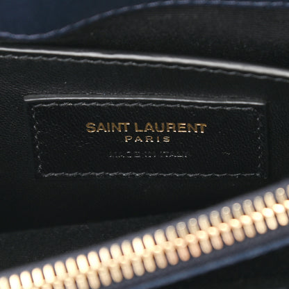 Saint Laurent Velvet Y Quilted Monogram Small Loulou Chain Satchel Medium Blue 6 of 11