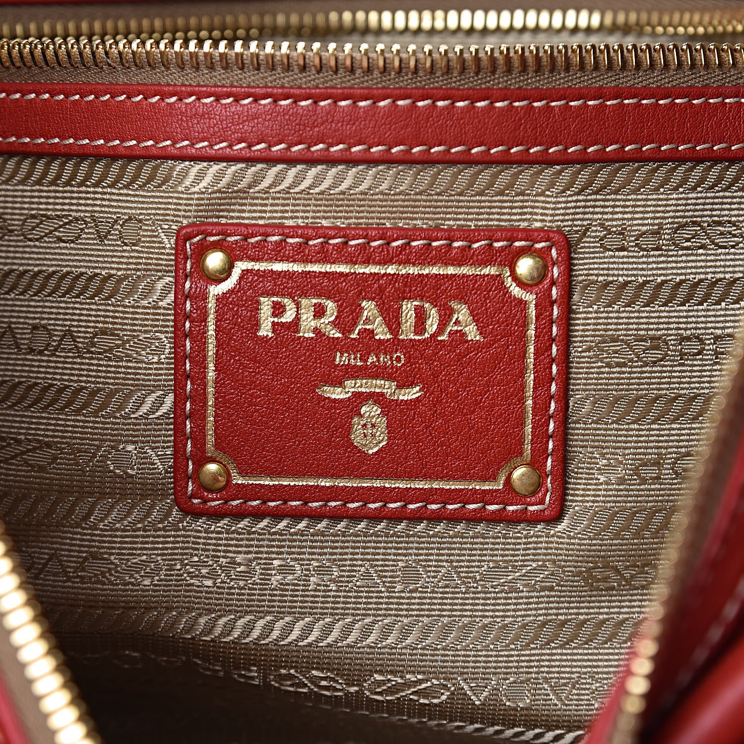 Prada Vitello Daino Satchel Fuoco 6 of 13