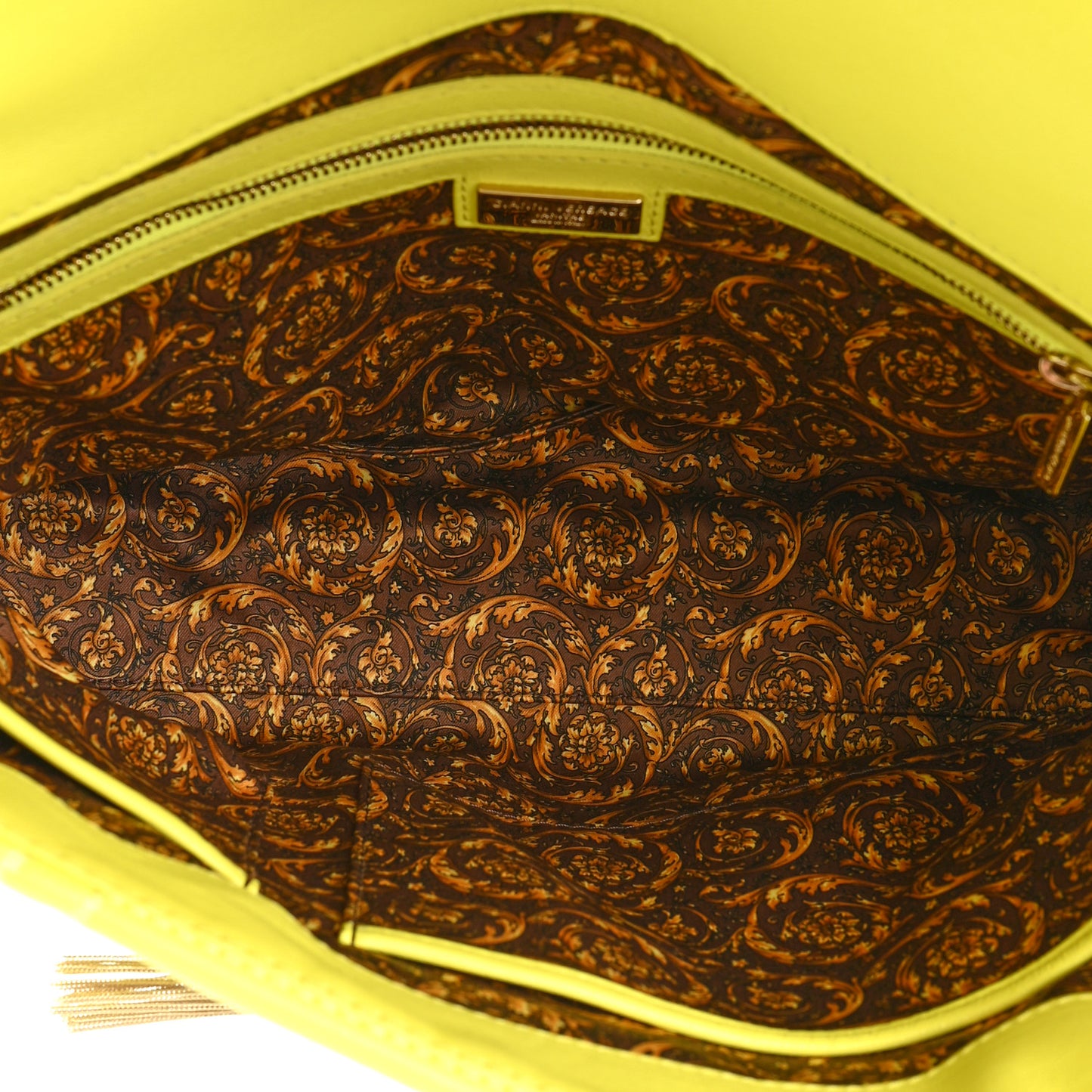 Barocco Quilted Nappa Altea Vanitas Satchel Yellow