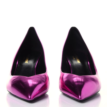 Saint Laurent Metallic Calfskin Kiki 55 Pumps 40 Fuchsia 2 of 11