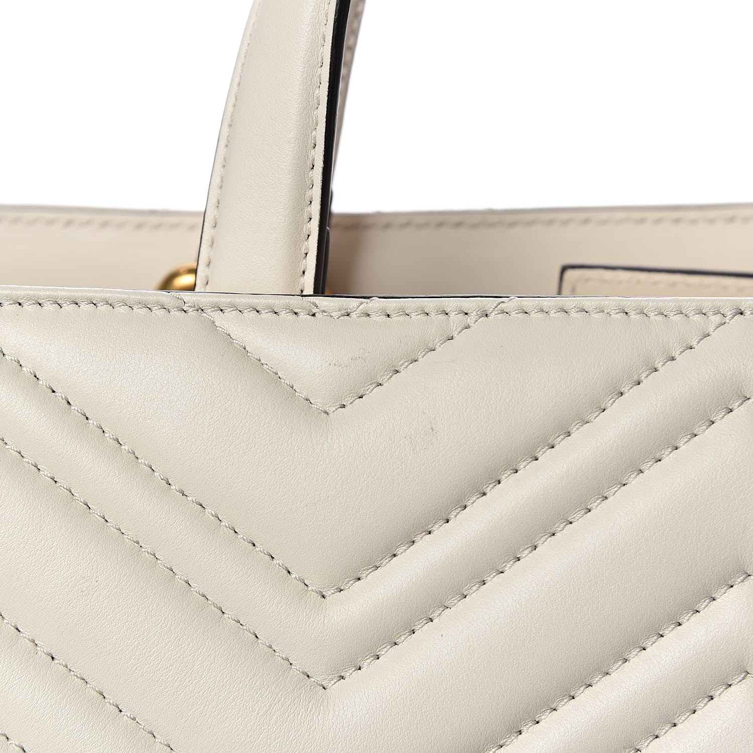Gucci Calfskin Matelasse Medium GG Marmont Tote White 8 of 12