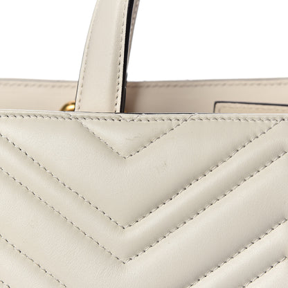Gucci Calfskin Matelasse Medium GG Marmont Tote White 8 of 12