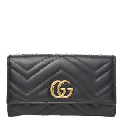 Gucci Calfskin Matelasse GG Marmont Continental Wallet Black 1 of 9