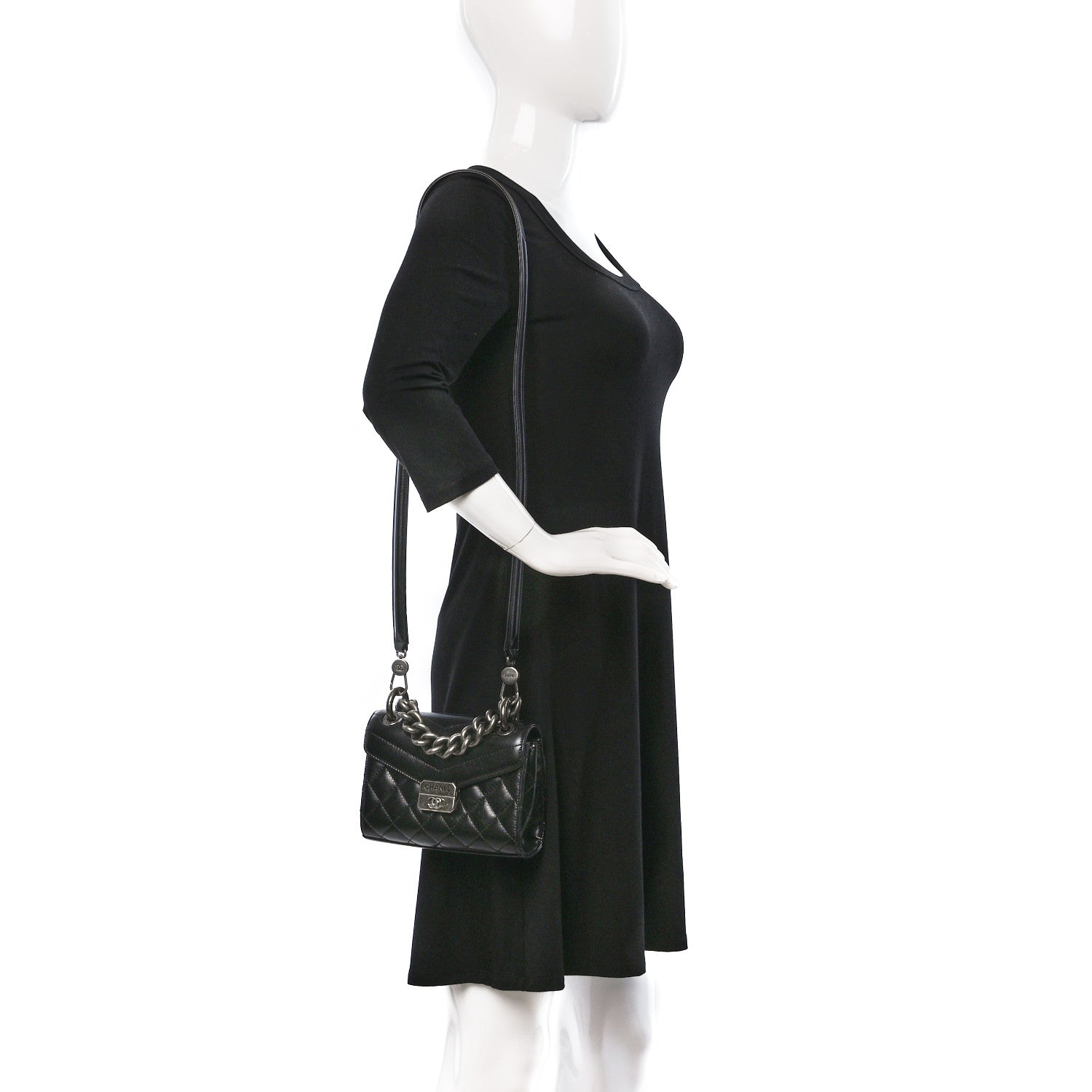 Chanel Aged Calfskin Quilted Mad About Quilting Mini Flap Black 2 of 9