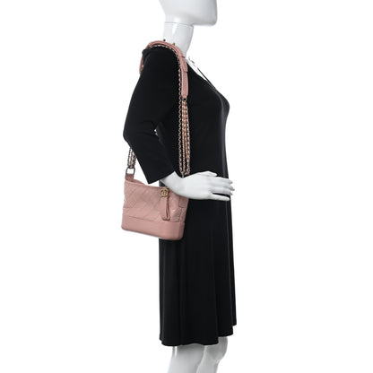 Chanel Aged Calfskin Quilted Small Gabrielle Hobo Light Pink 2 of 11