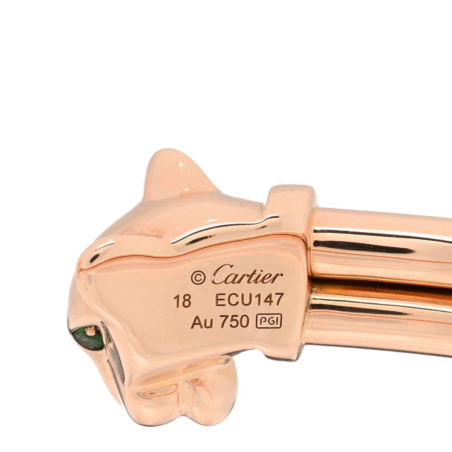 Cartier 18K Pink Gold Tsavorite Garnet Onyx Panthère De Cartier Cuff Bracelet 18 3 of 4