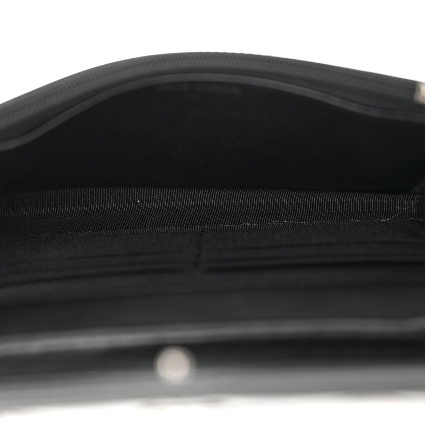 Striated Patent Quilted Wallet on Chain WOC Black