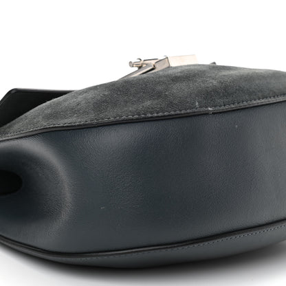 Chloe Suede Smooth Calfskin Mini Drew Shoulder Bag Silver Blue 9 of 12