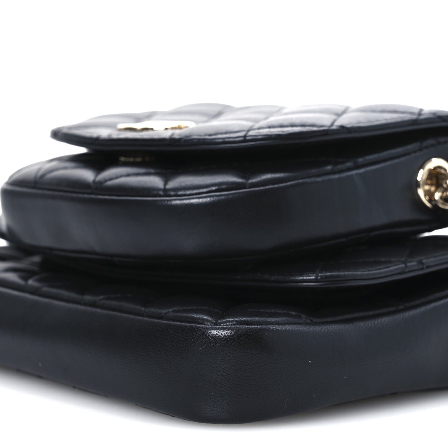 Lambskin Quilted Side Packs Black