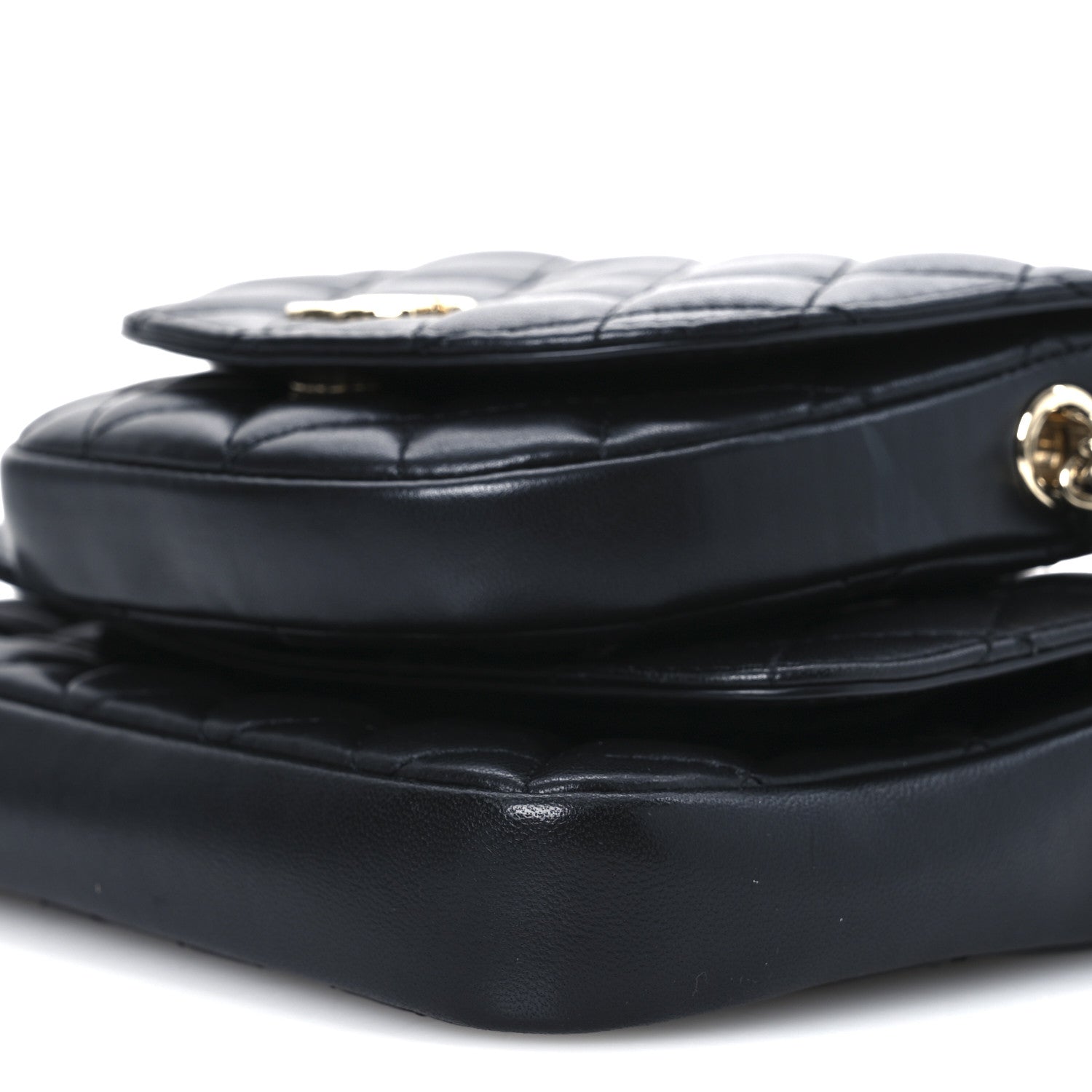 Chanel Lambskin Quilted Side Packs Black 10 of 11