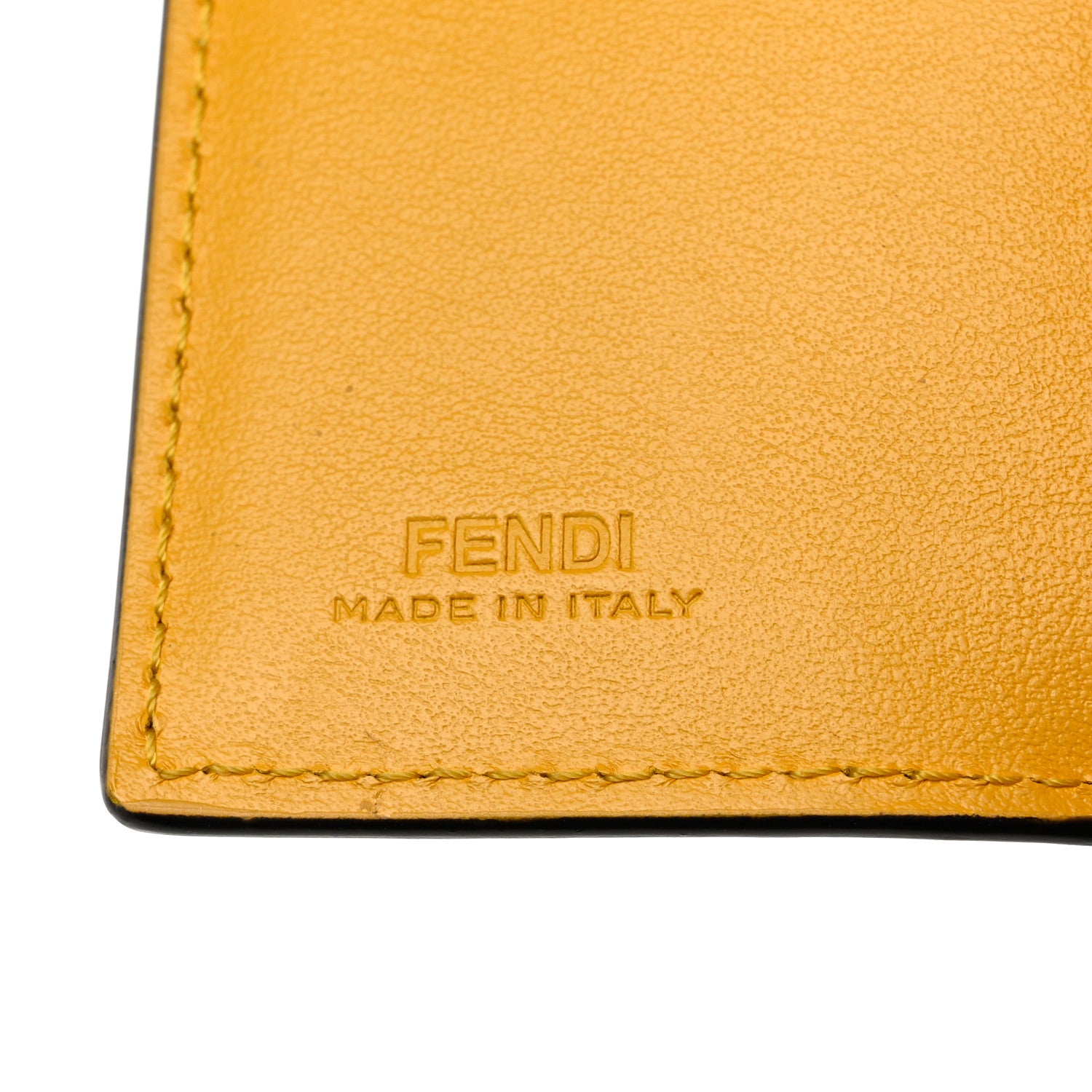Fendi X SARAH COLEMAN Vitello Liberty Ceylon F is Fendi Micro FF Vertigo Embossed Tri-Fold Envelope Wallet Mimosa White 6 of 8