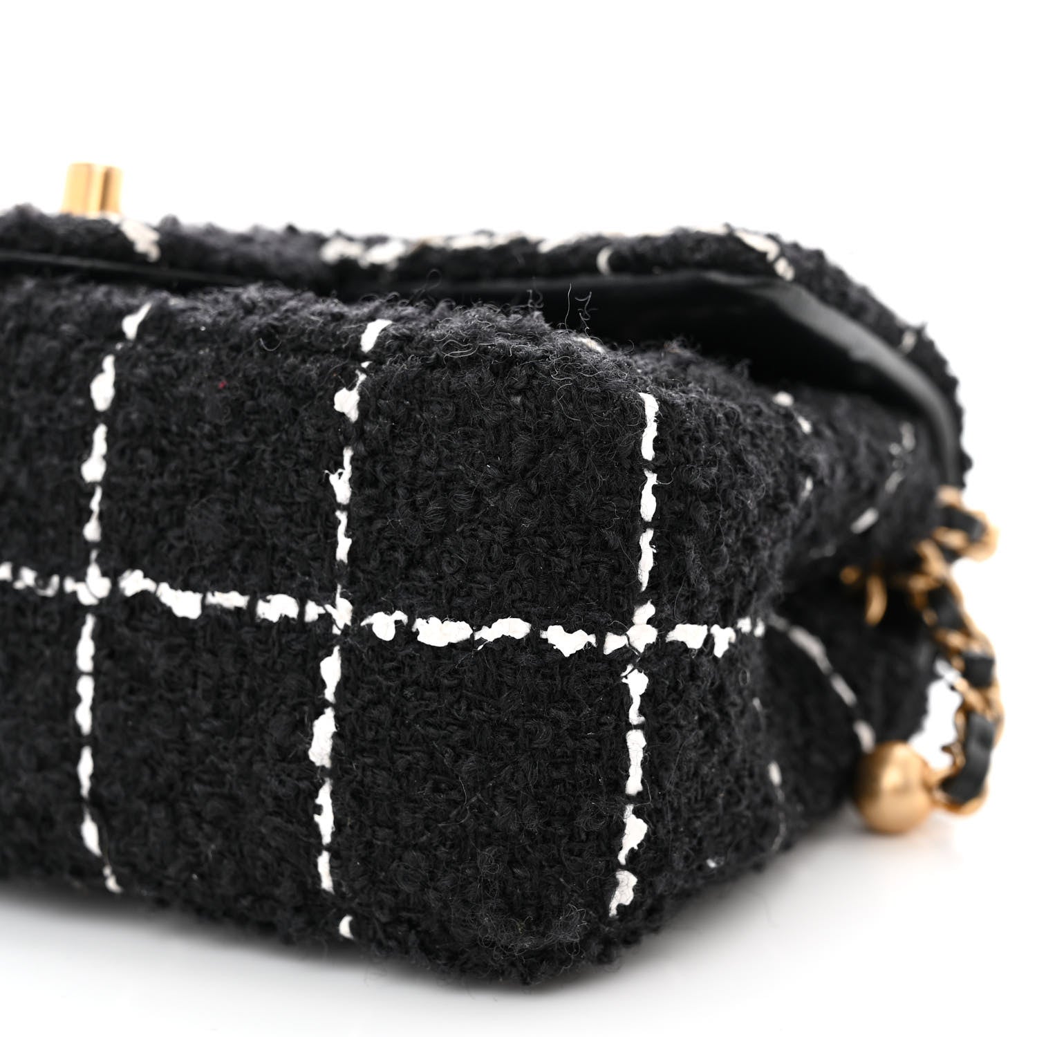 Chanel Tweed Quilted Mini Rectangular Pearl Crush Flap Black 10 of 11