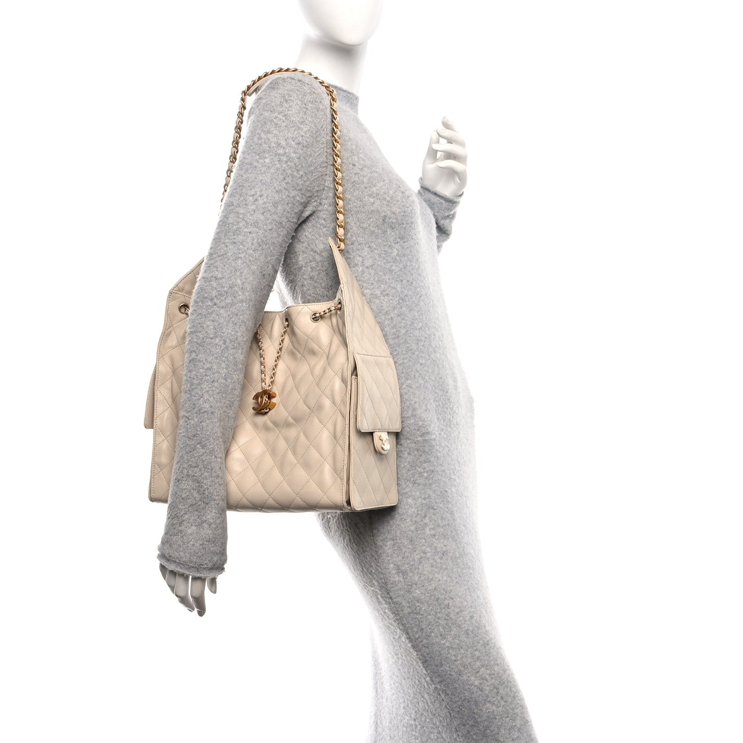 Chanel Caviar Quilted Medium Chanel 25 Handbag Beige 2 of 11