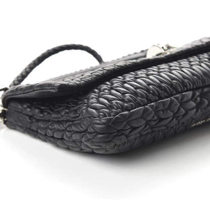 Miu Miu Nappa Matelasse Crystal Flap Clutch Black 6 of 10