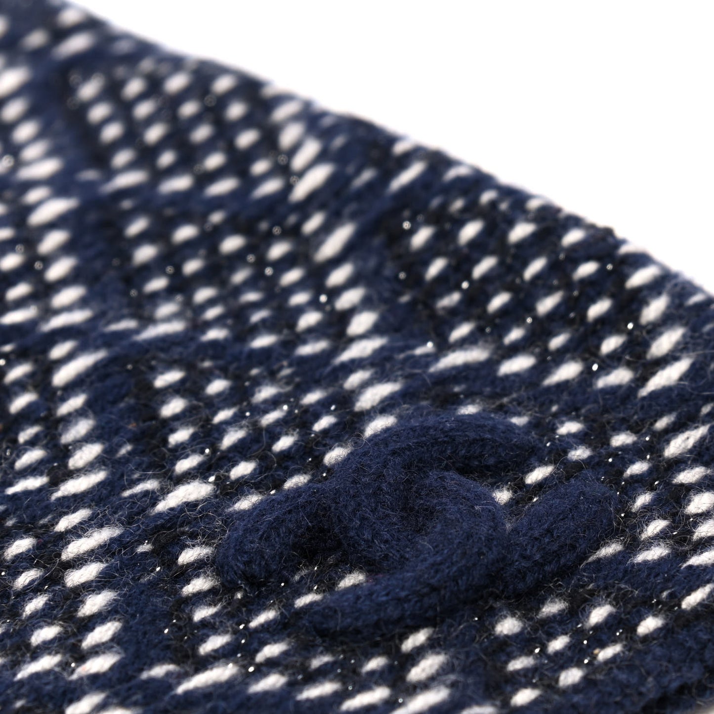 Cashmere CC Beanie Hat Navy Black White