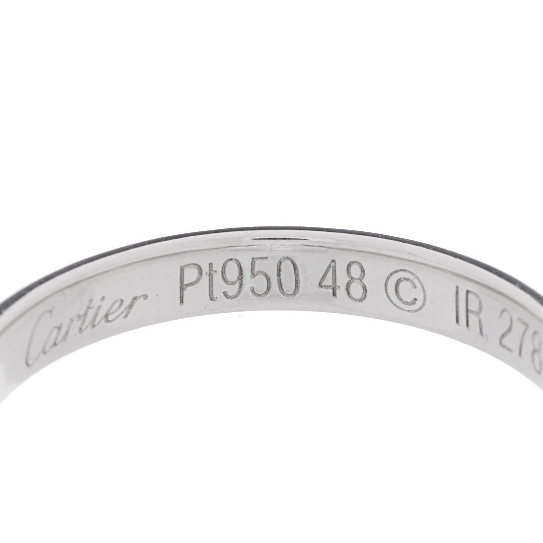 Cartier Platinum 2.5mm 1895 Wedding Band Ring 48 4.5 4 of 4