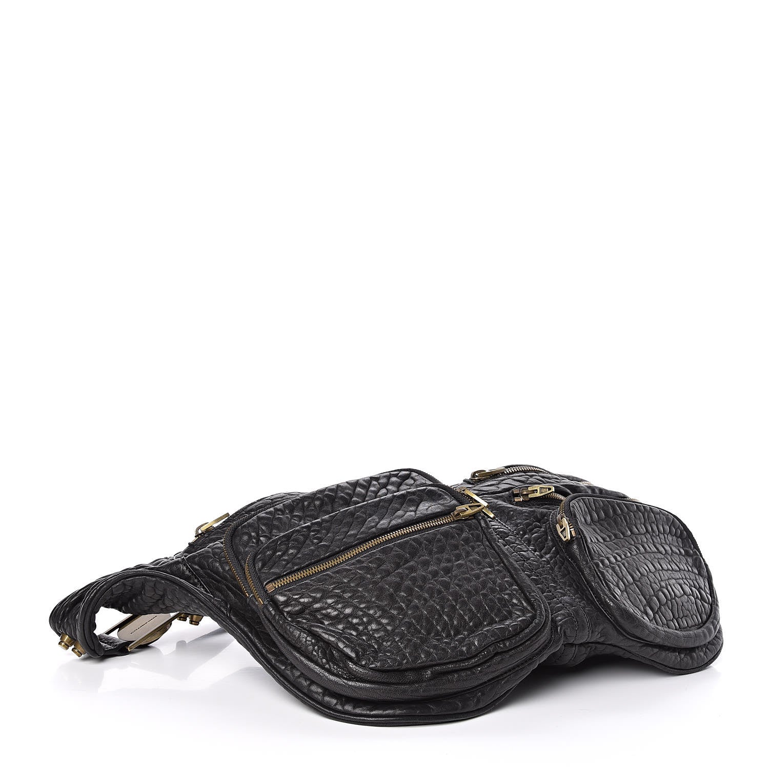 Alexander Wang Pebbled Lambskin Max Fanny Pack Belt Bag Black 4 of 9