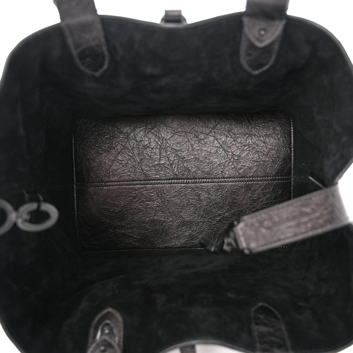 Crinkled Calfskin Cannage Medium Dior Tojours Bag Black