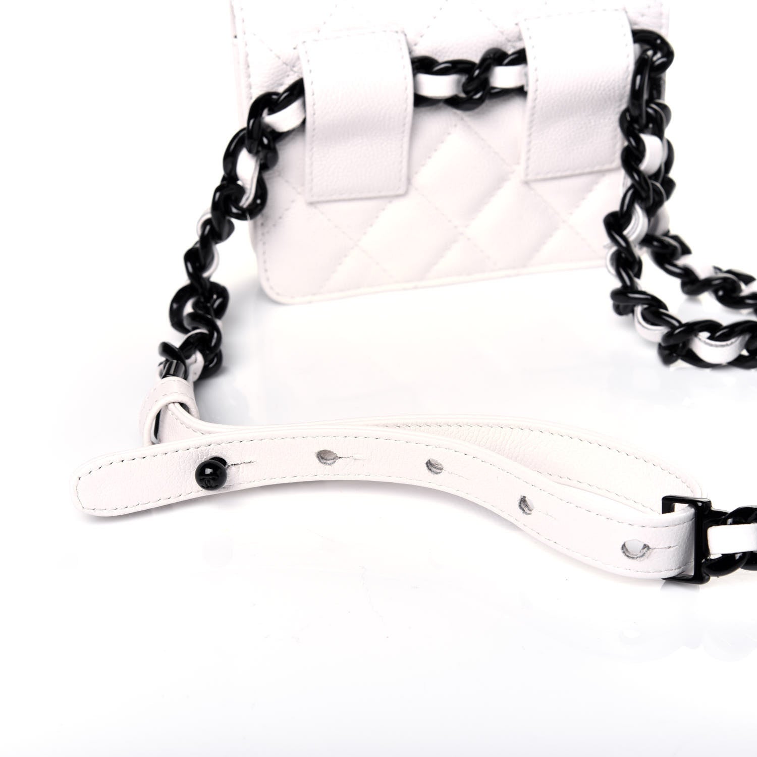 Chanel Caviar Quilted My Everything Belt Flap Card Holder White 12 of 14