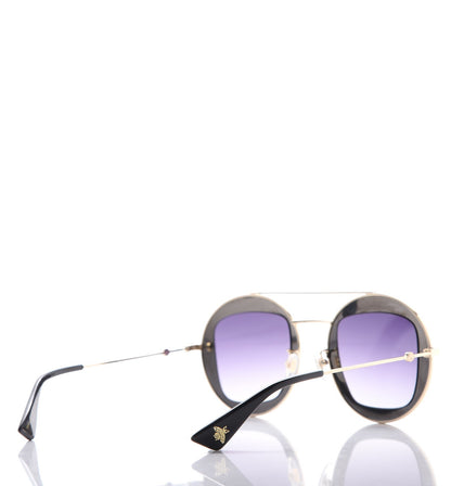 Gucci Round Frame Sylvie Web Sunglasses GG0105S Black 4 of 8