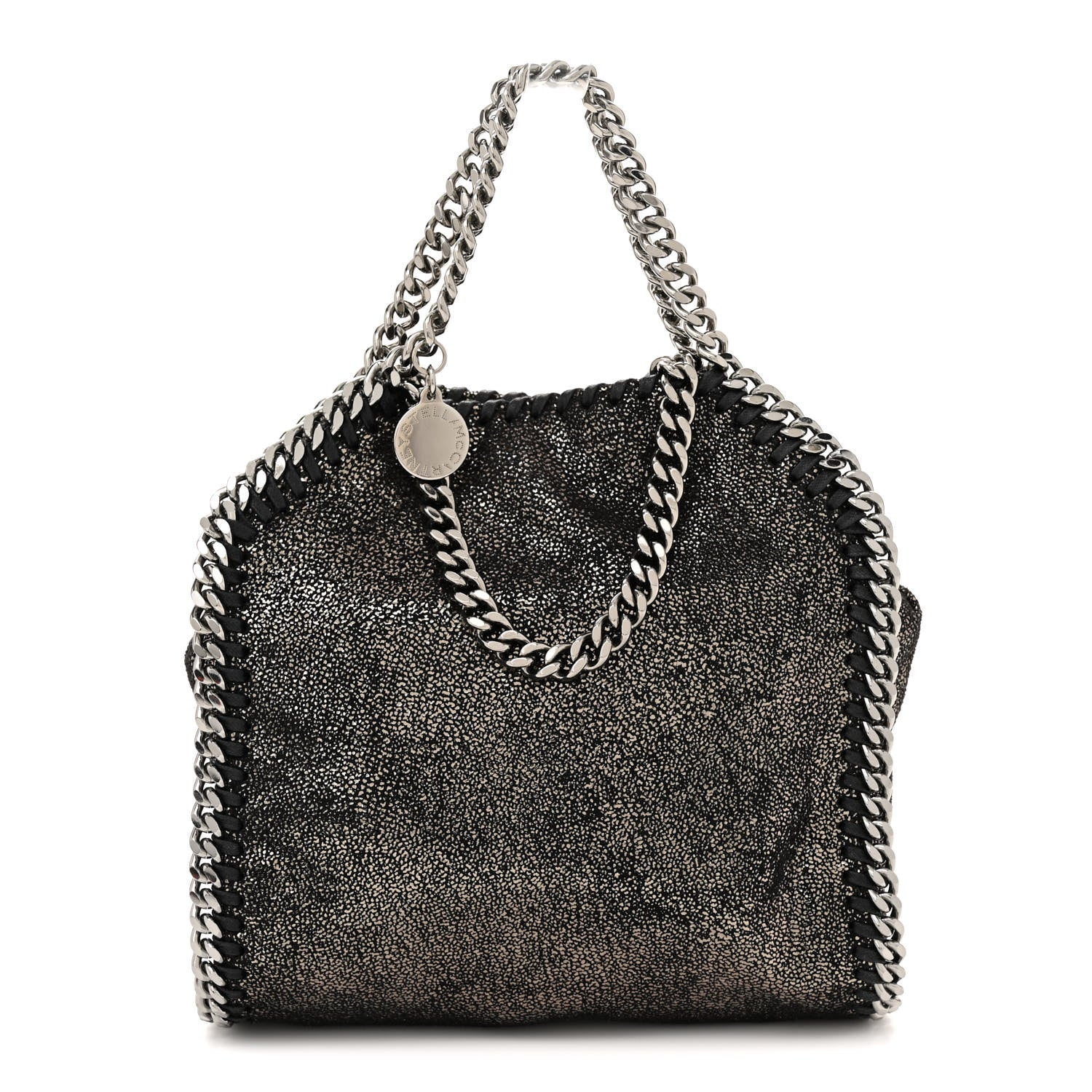 Stella McCartney Chamois Shiny Dotted Tiny Falabella Tote Ruthenium 1 of 9