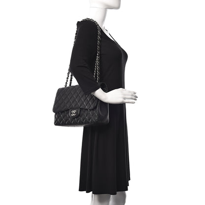 Chanel Caviar Quilted Jumbo Single Flap Black 2 of 12