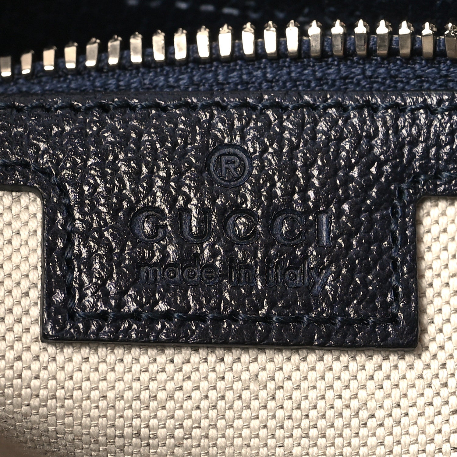 Gucci GG Supreme Monogram Textured Dollar Calfskin Web Small Ophidia Half Moon Hobo Beige Blue 6 of 10