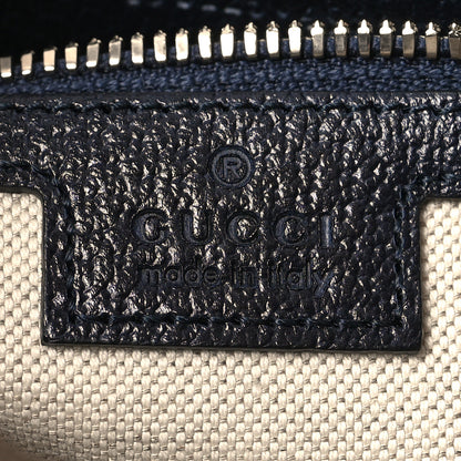 Gucci GG Supreme Monogram Textured Dollar Calfskin Web Small Ophidia Half Moon Hobo Beige Blue 6 of 10