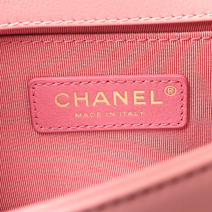 Chanel Calfskin Chevron Embroidered Small Boy By The Sea Flap Pink 6 of 11