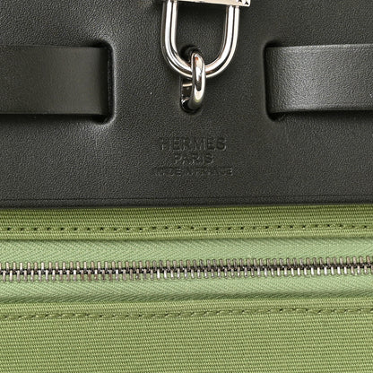 Hermes Military Toile Vache Hunter Herbag Zip Retourne 31 PM Vert Criquet Black 7 of 14