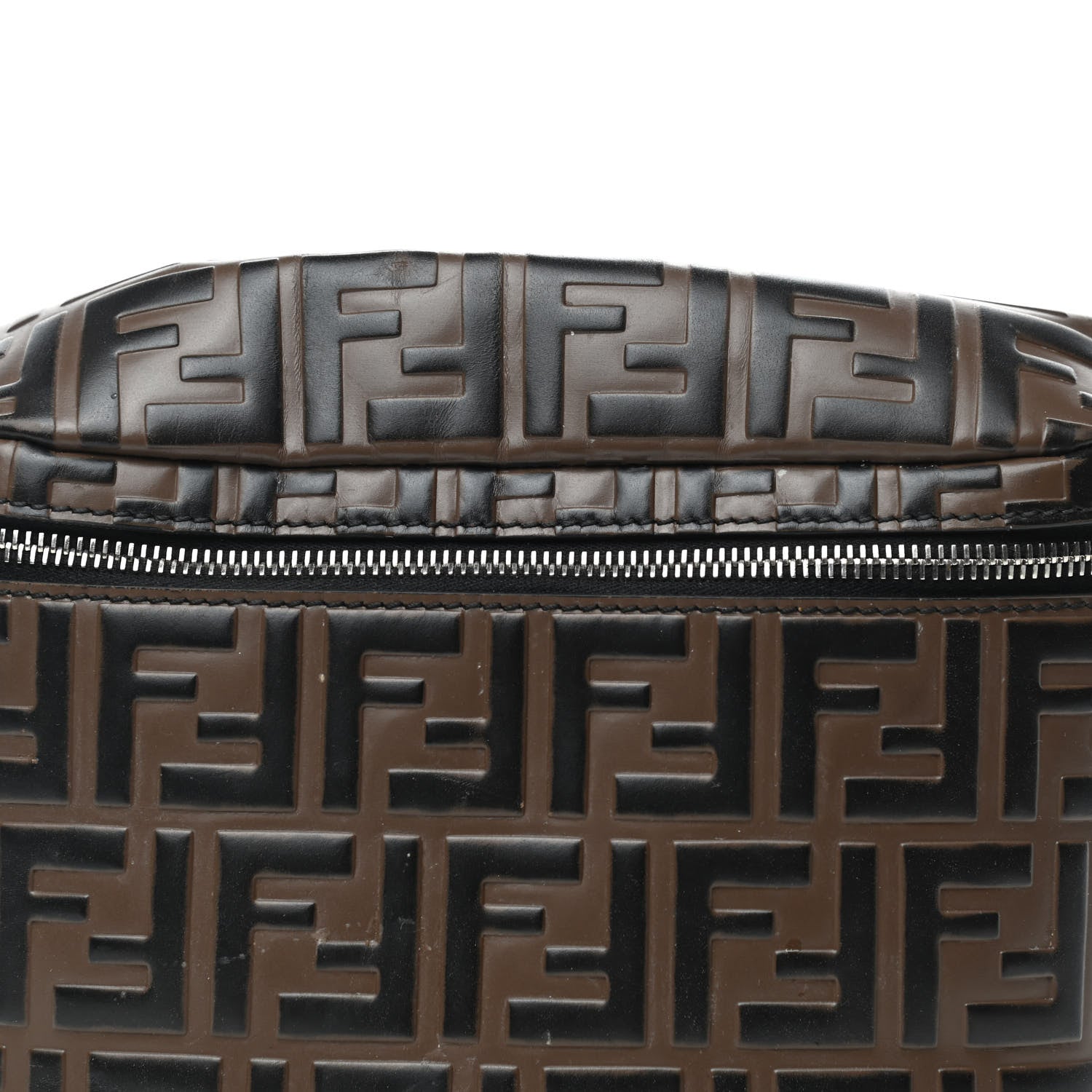 Fendi Vitello Century Bi-Color FF 1974 Embossed Belt Bag Maya Black 8 of 11
