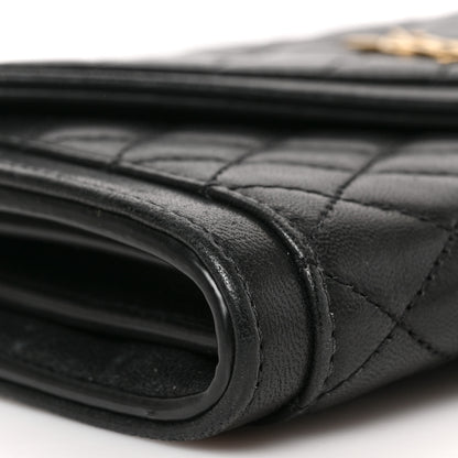 Saint Laurent Lambskin Quilted Monogram Large Gabbie Flap Wallet Black 11 of 14