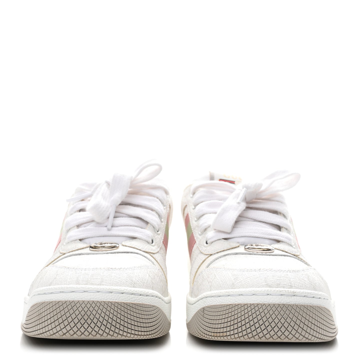 GG Monogram Web Screener Sneakers 38 White Grey Pink