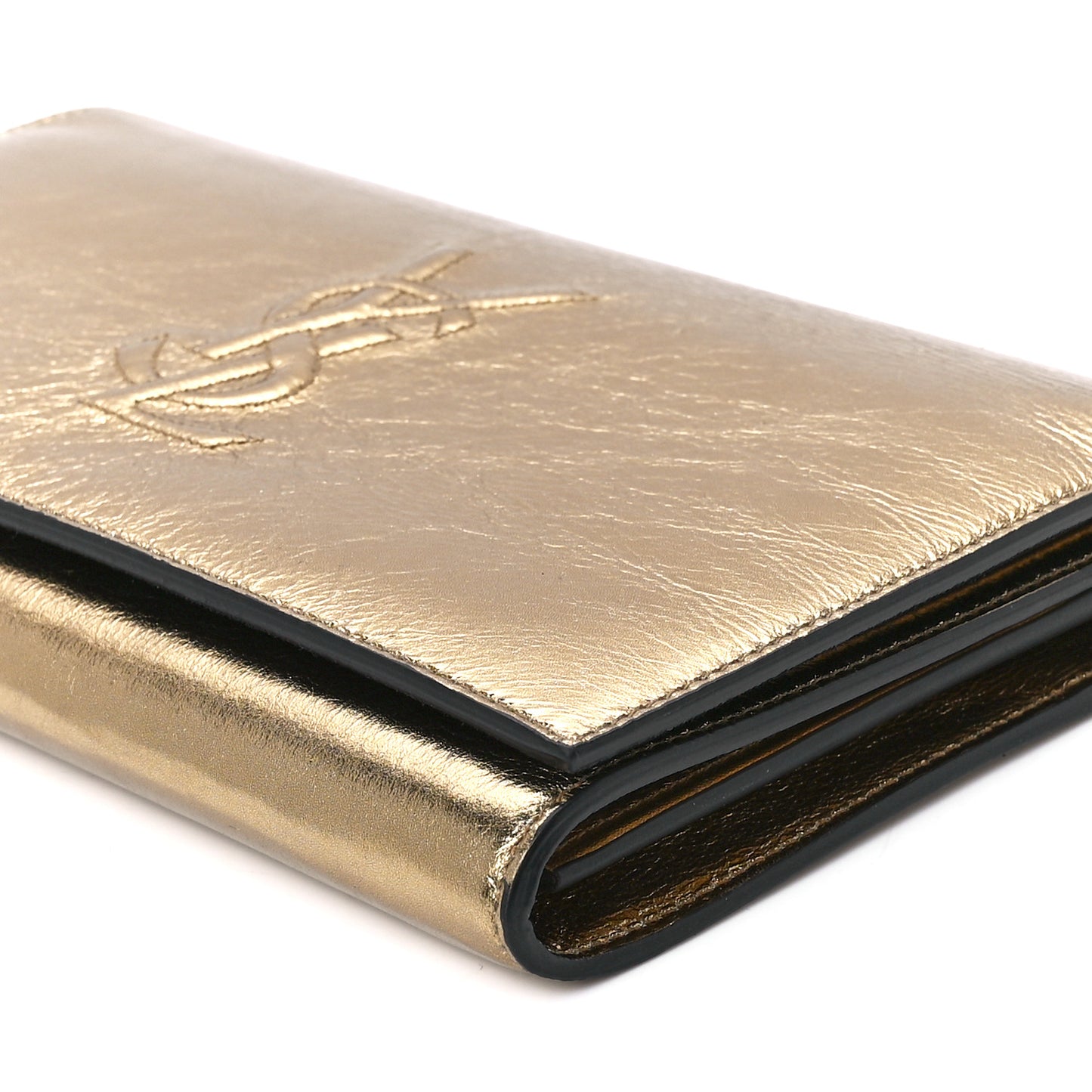 Metallic Calfskin Monogram Belle de Jour Chain Clutch Gold
