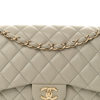 Chanel Lambskin Quilted Jumbo Double Flap Grey 8 of 13