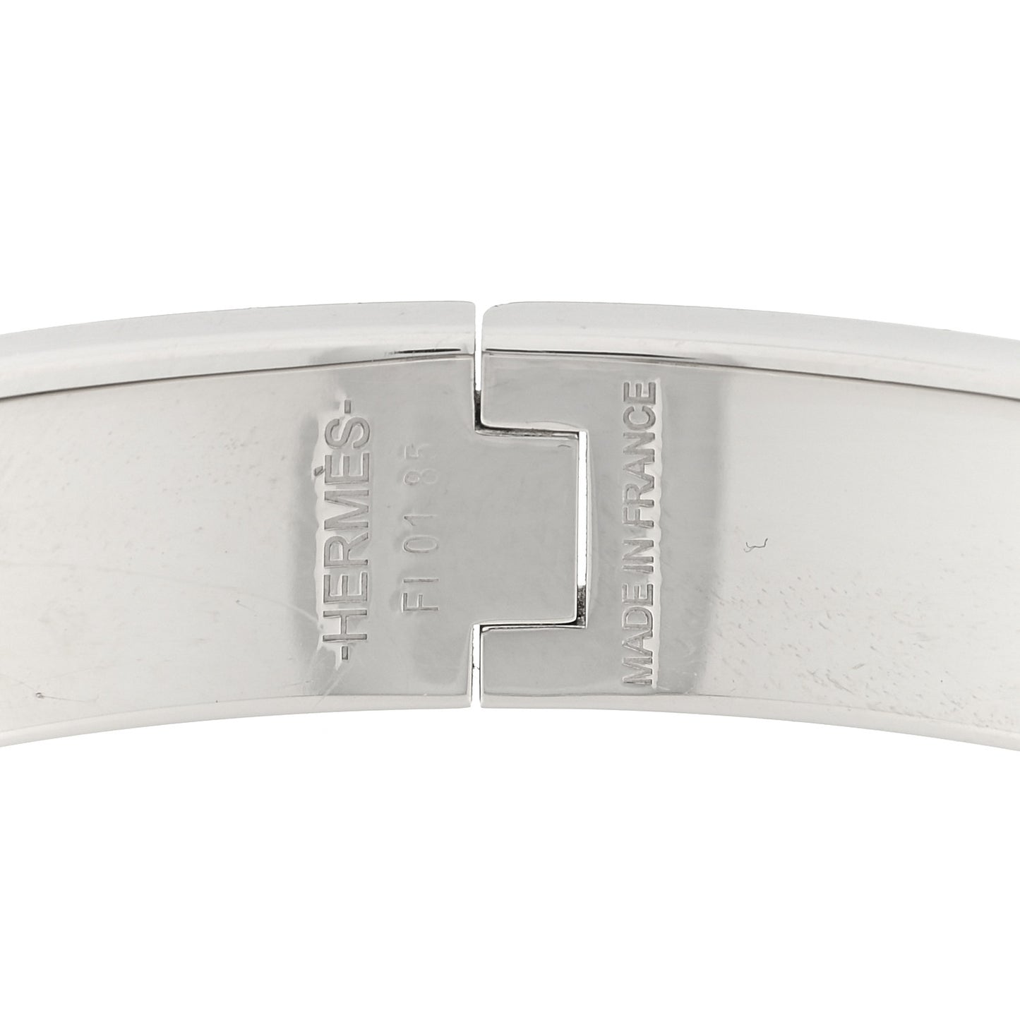 Enamel Narrow Clic Clac H Bracelet PM White