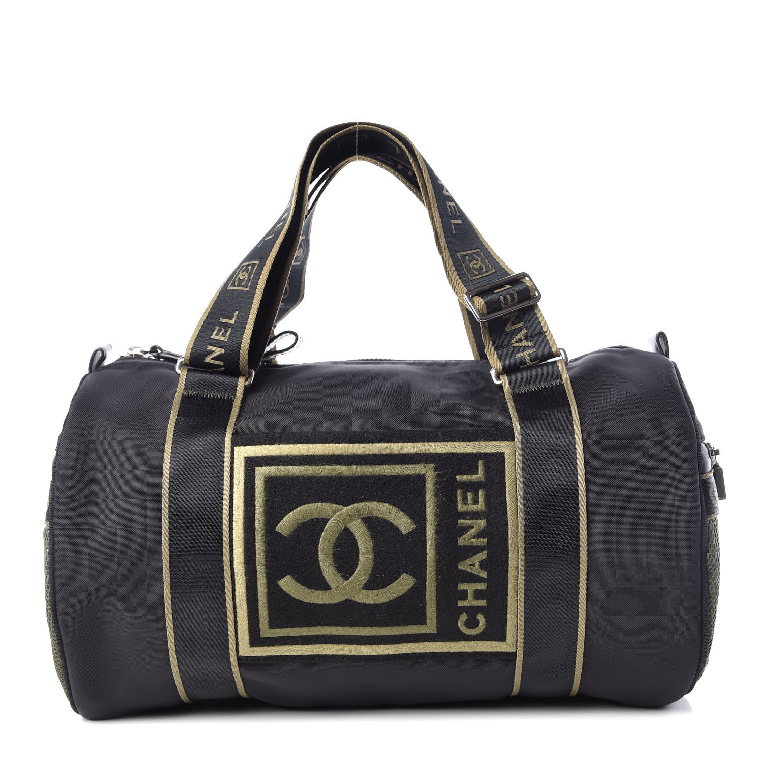 Chanel Nylon Sport Duffle Black Green 1 of 9