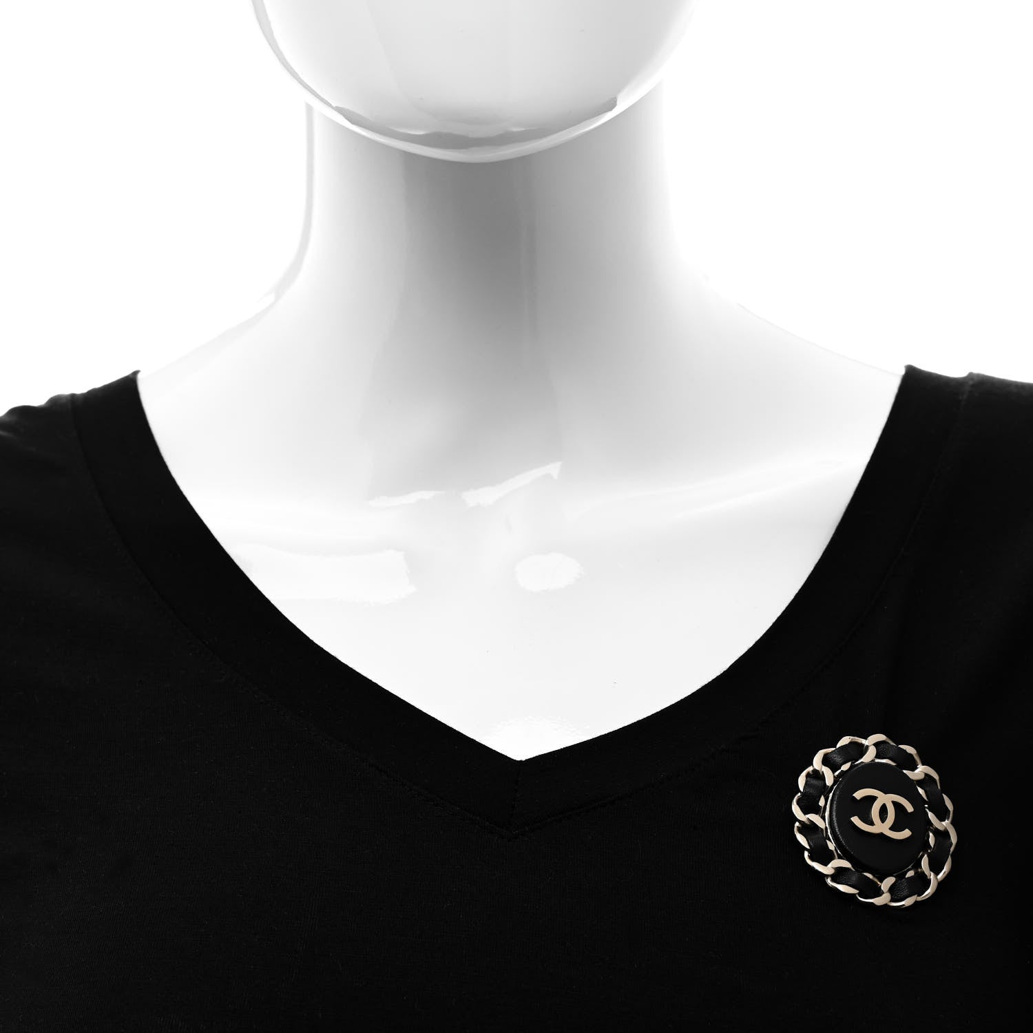 Chanel Lambskin Chain CC Brooch Black 2 of 5
