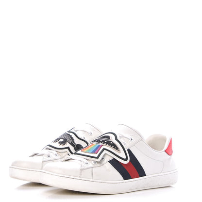 Gucci Calfskin Ayers Web UFO Dragon Embroidered Mens Ace Sneakers 9 White 3 of 13