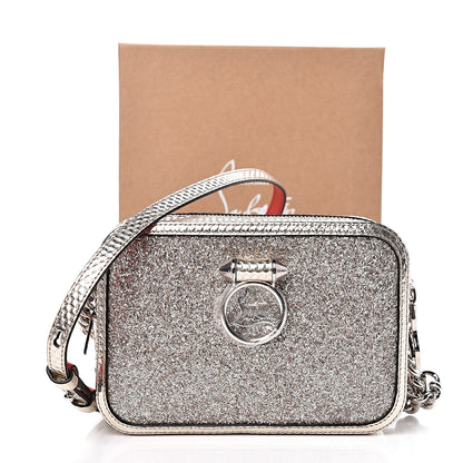 Christian Louboutin Givre Calfskin Glitter Cubiste Mini Rubylou Perle Platine 12 of 12