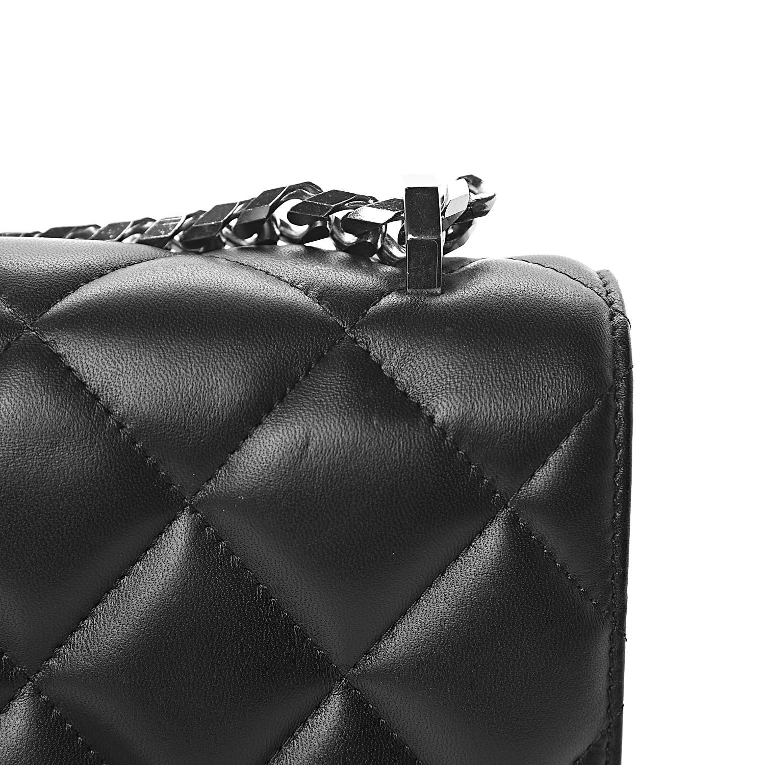 Alexander McQueen Lambskin Quilted Knuckle Shoulder Bag Black 14 of 16