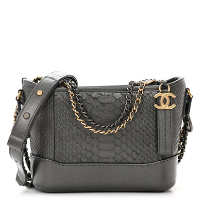 Chanel Metallic Snakeskin Small Gabrielle Hobo Pewter 1 of 12