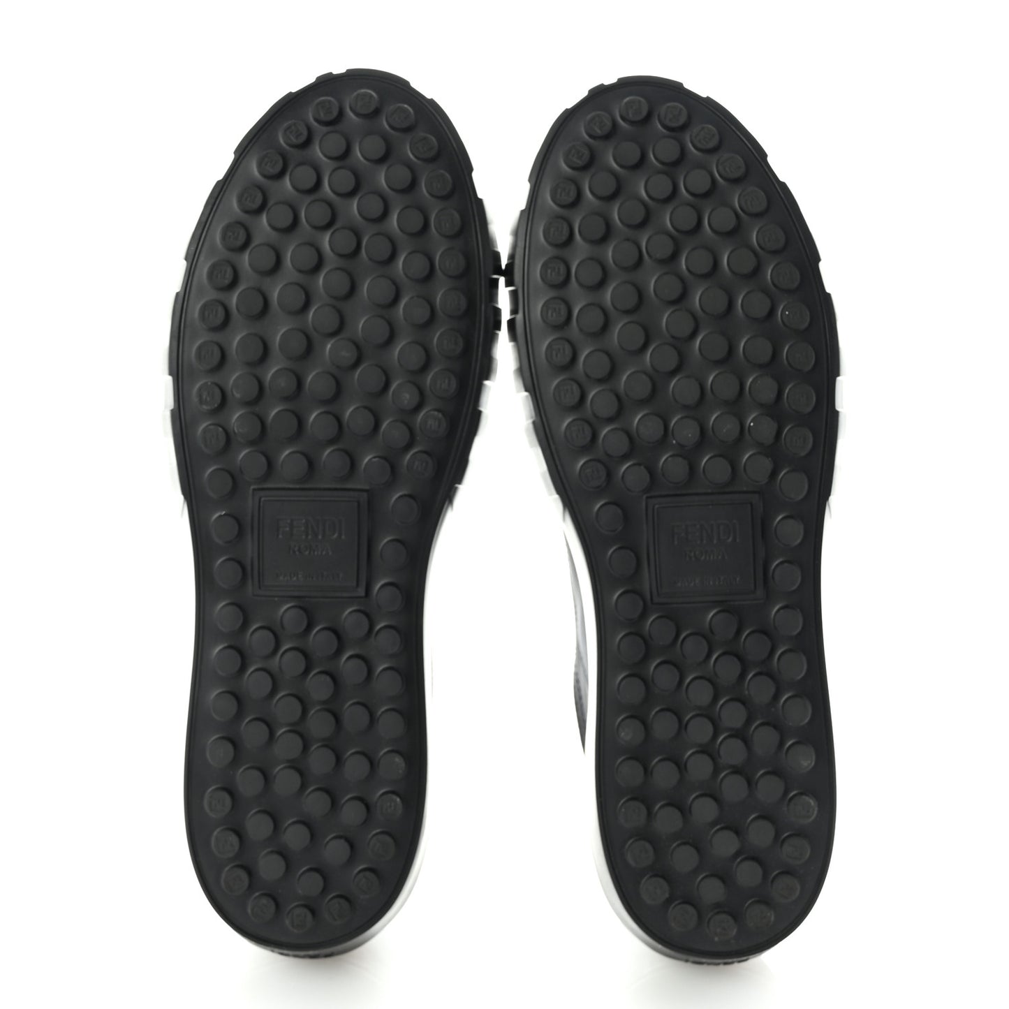 Fabric Jacquard Vitello Technical Fabric FF Mens Fendi Force Low Top Sneaker 8 Black Blue